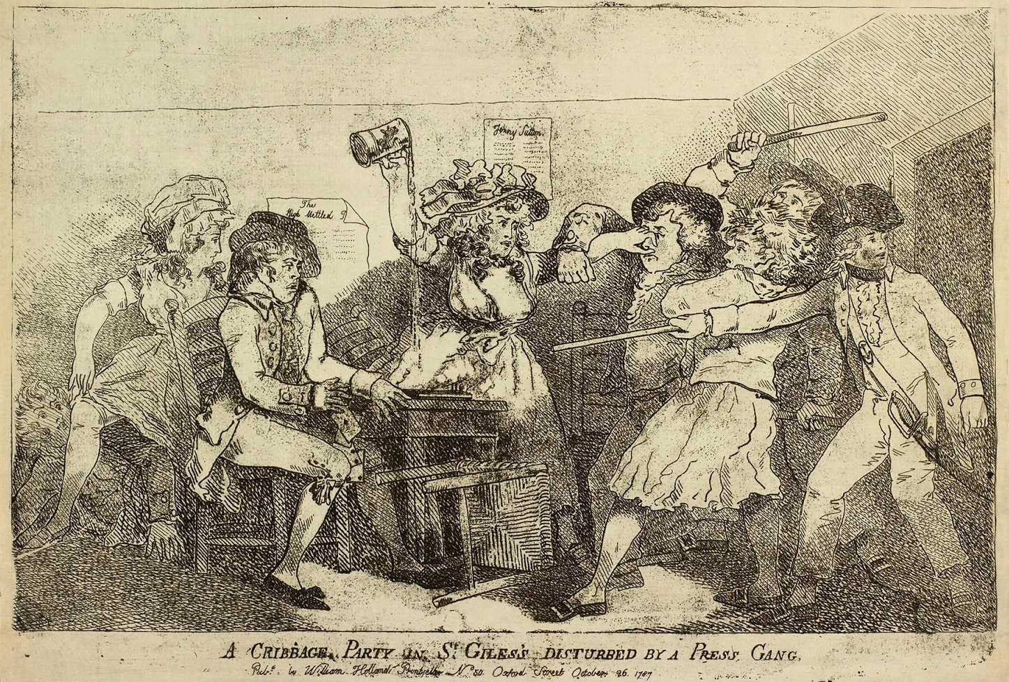A Cribbage Party in St Giles disturbed by a Press Gang by William Holland 26 Oct 1787