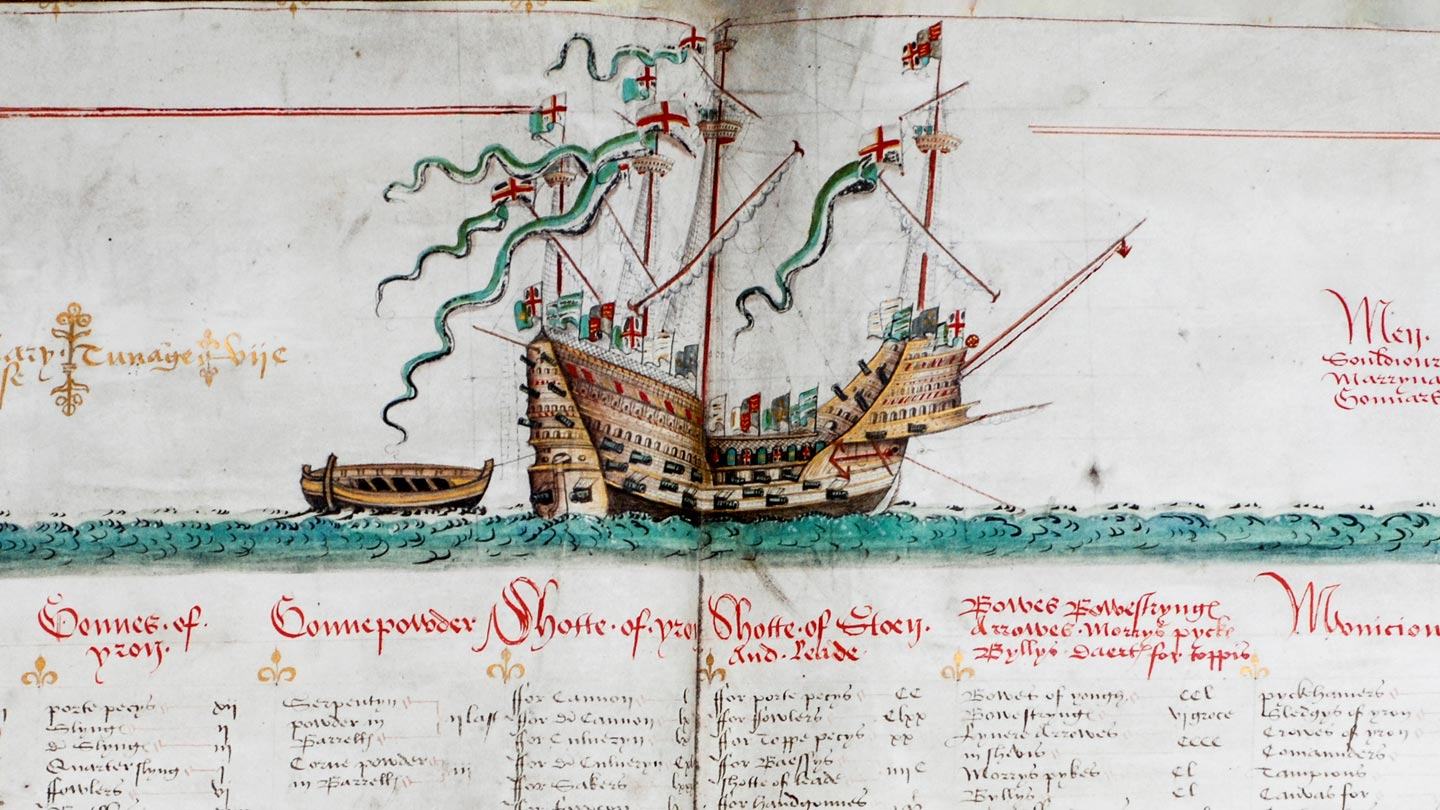 The Mary Rose as depicted in the Anthony Roll.