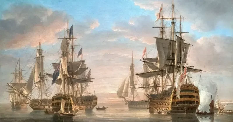 Nelson's Flagships at Anchor 1807 by Nicholas Pocock (2 March 1740 – 9 March 1821)
